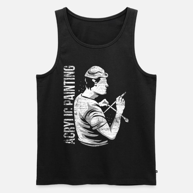 Acrylmalerei Geschenk - Männer Premium Bio Tank Top - Schwarz