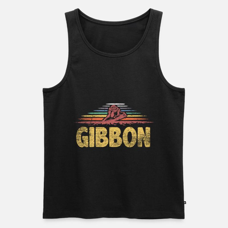 Gibbon Geschenk - Männer Premium Bio Tank Top - Schwarz