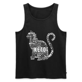 Keto Ketogenic Diet design Funny Cat | Hommes Femme - Débardeur bio Premium Homme - noir - Devant - AI Model Male 178 light (178cm)