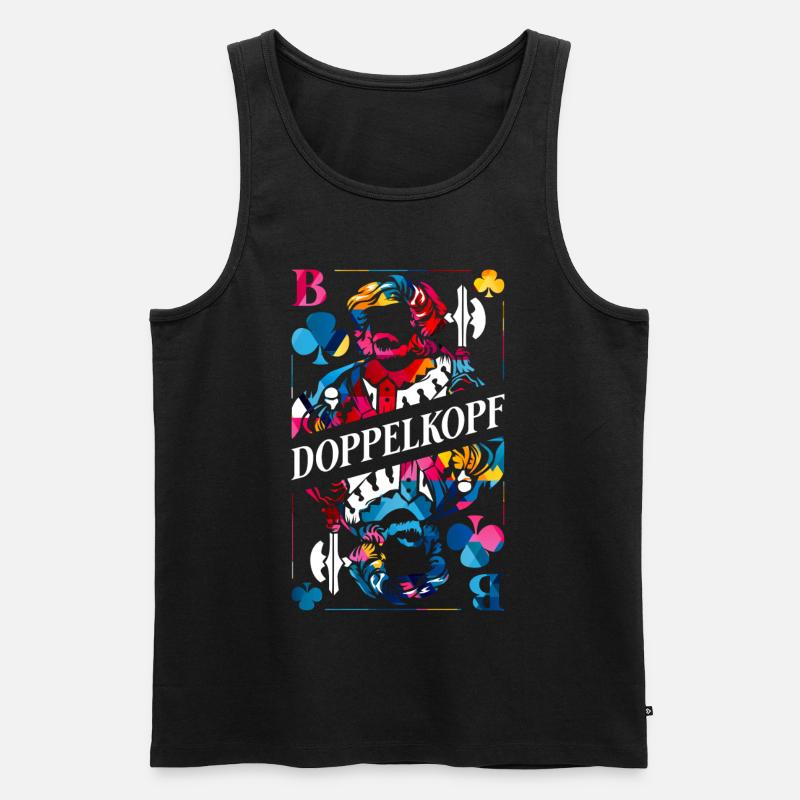 Doppelkopf Polygon - Männer Premium Bio Tank Top - Schwarz