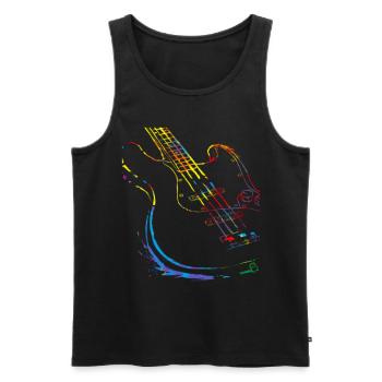 Gitarre Musiker Geschenkidee für Gitarristen - Männer Premium Bio Tank Top - Schwarz - Vorne - Michal (187cm)