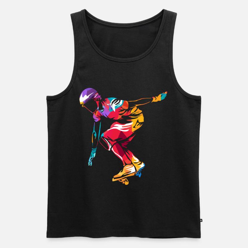 Waveboarden Polygon - Männer Premium Bio Tank Top - Schwarz