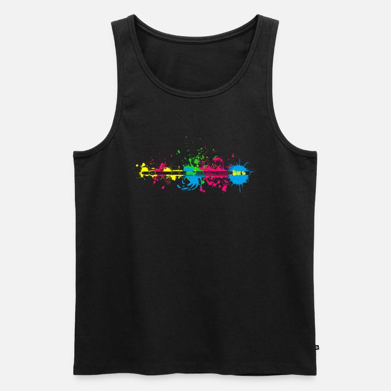 Flöte Querflöte Musiker Geschenke - Männer Premium Bio Tank Top - Schwarz
