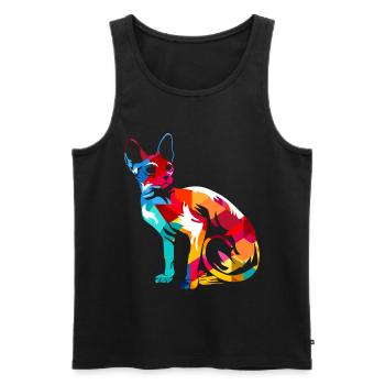 Sphynx Katze - Männer Premium Bio Tank Top - Schwarz - Vorne - Michal (187cm)