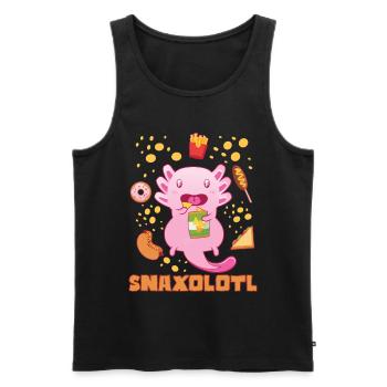 Snaxolotl I Funny Kawaii Axolotl Snack Aquarium - Männer Premium Bio Tank Top - Schwarz - Vorne - AI Model Male 178 light (178cm)