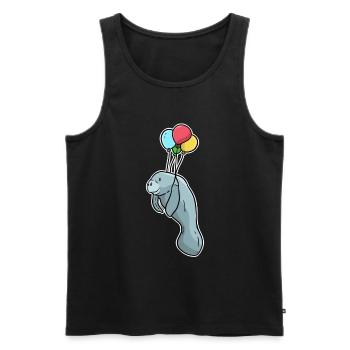 manatee - Men's Premium Organic Tank Top - black - Front - AI Model Male 178 light (178cm)