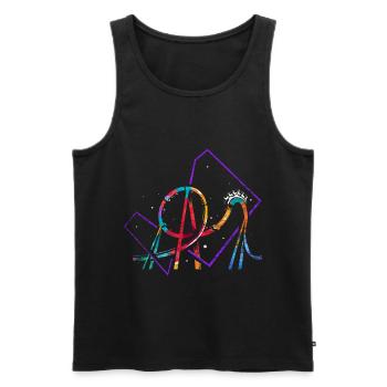 Roller coaster polygon gift - Men's Premium Organic Tank Top - black - Front - AI Model Male 178 light (178cm)