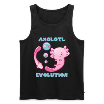 Axolotl Evolution Mexican Walking Fish Produkt - Männer Premium Bio Tank Top - Schwarz - Vorne - AI Model Male 178 light (178cm)