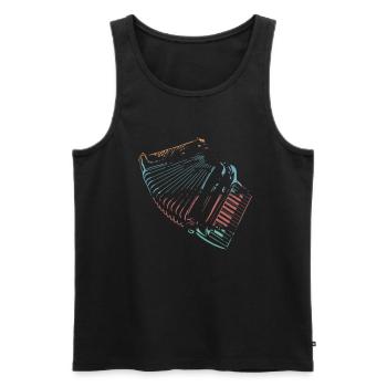 Retro Farben Akkordeon Musiker Geschenkidee - Männer Premium Bio Tank Top - Schwarz - Vorne - AI Model Male 178 light (178cm)