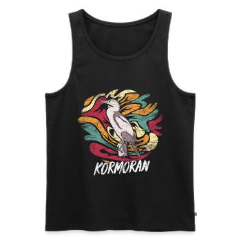 Kormoran Geschenk - Männer Premium Bio Tank Top - Schwarz - Vorne - Michal (187cm)