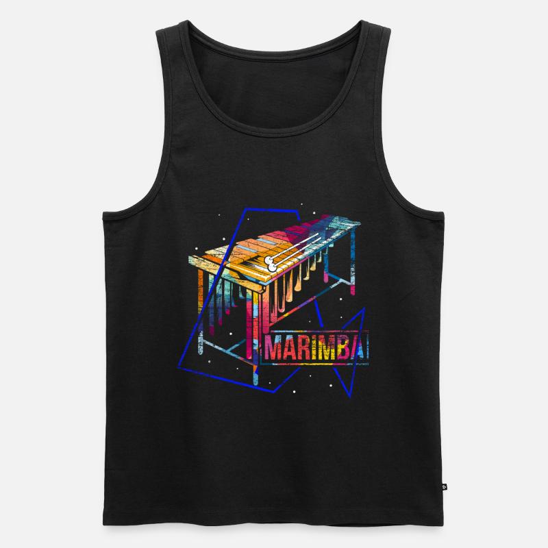 Marimba Polygon Geschenk - Männer Premium Bio Tank Top - Schwarz