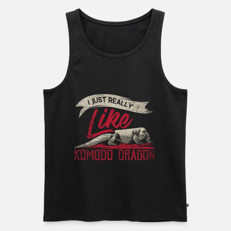 Komodo Dragon Geschenk - Männer Premium Bio Tank Top - Schwarz