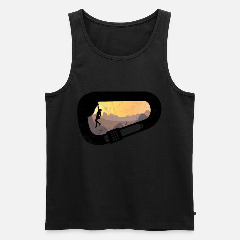 Bouldern Klettern Karabiner Berg - Männer Premium Bio Tank Top - Schwarz