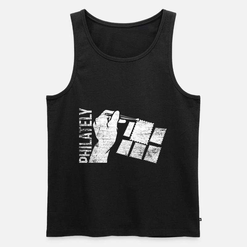 Philatelie Geschenk - Männer Premium Bio Tank Top - Schwarz