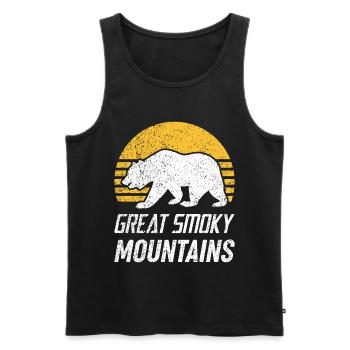 Ours du Tennessee, parc national des Great Smoky Mountains - Débardeur bio Premium Homme - noir - Devant - AI Model Male 178 light (178cm)