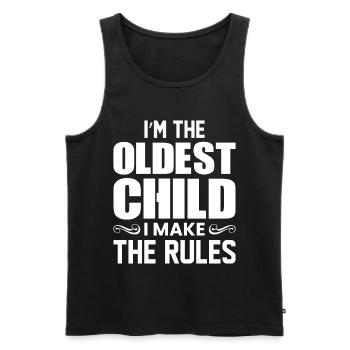 Oldest Child I Make The Rules Funny Sibling - Men's Premium Organic Tank Top - black - Front - AI Model Male 178 light (178cm)