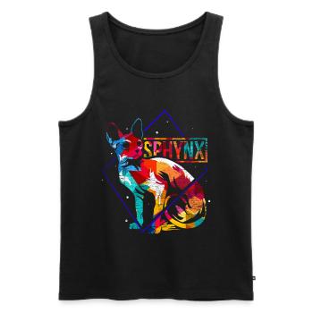 Sphynx Katze Geschenk - Männer Premium Bio Tank Top - Schwarz - Vorne - Michal (187cm)