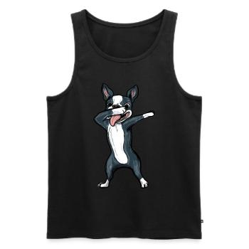 Dabbing Boston Terrier Dab Dance Boys Girls - Men's Premium Organic Tank Top - black - Front - Michal (187cm)