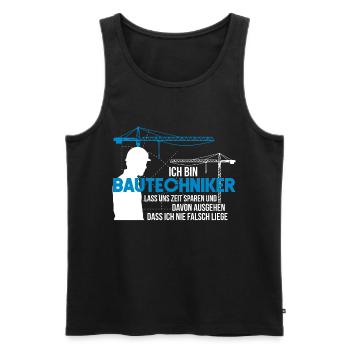 bautechniker - Männer Premium Bio Tank Top - Schwarz - Vorne - AI Model Male 178 light (178cm)
