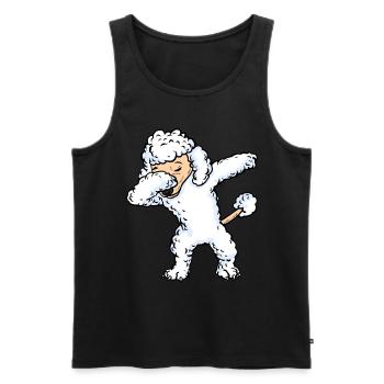 Dabbing White Poodle Dog Dab Women Girls - Débardeur bio Premium Homme - noir - Devant - AI Model Male 178 light (178cm)