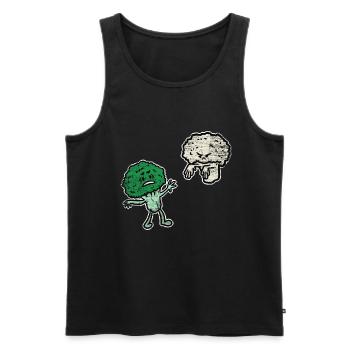 Brocoli chou-fleur - Débardeur bio Premium Homme - noir - Devant - AI Model Male 178 light (178cm)