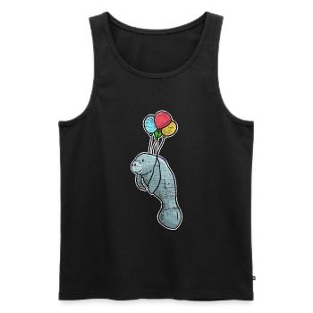 Manatee gift - Men's Premium Organic Tank Top - black - Front - AI Model Male 178 light (178cm)