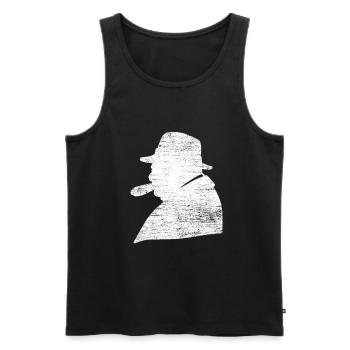 Le cadeau de Winston Churchill - Débardeur bio Premium Homme - noir - Devant - AI Model Male 178 light (178cm)