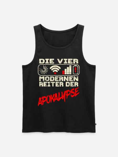 Die vier apokalyptischen Reiter. Wlan, Akku, etc. - Männer Premium Bio Tank Top - Schwarz