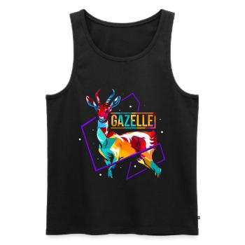 gazelle - Débardeur bio Premium Homme - noir - Devant - AI Model Male 178 light (178cm)