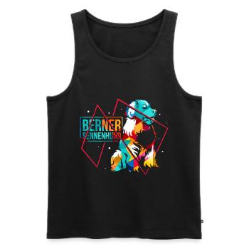 Bernesse Rinderhund - Männer Premium Bio Tank Top - Schwarz - Vorne - AI Model Male 178 light (178cm)