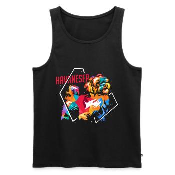 havaneser Hund - Männer Premium Bio Tank Top - Schwarz - Vorne - Michal (187cm)