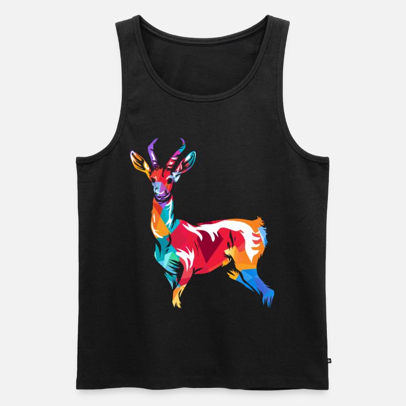 Gazelle Polygon - Männer Premium Bio Tank Top - Schwarz