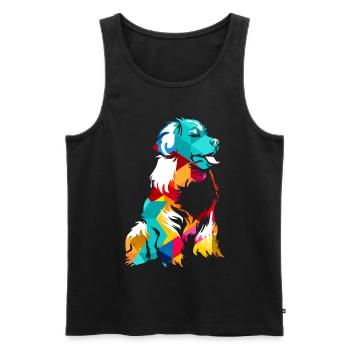 Bernesse Rinderhund - Männer Premium Bio Tank Top - Schwarz - Vorne - AI Model Male 178 light (178cm)