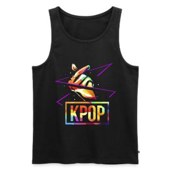 K-pop Polygon - Männer Premium Bio Tank Top - Schwarz - Vorne - AI Model Male 178 light (178cm)