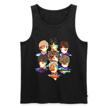 K-Pop Boyband - Männer Premium Bio Tank Top - Schwarz - Vorne - AI Model Male 178 light (178cm)