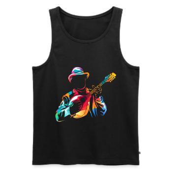 mandolin - Men's Premium Organic Tank Top - black - Front - AI Model Male 178 light (178cm)