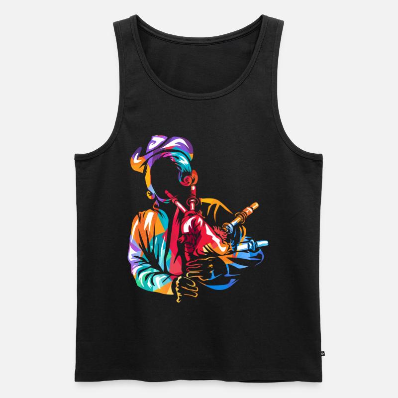 Dudelsack Geschenk - Männer Premium Bio Tank Top - Schwarz