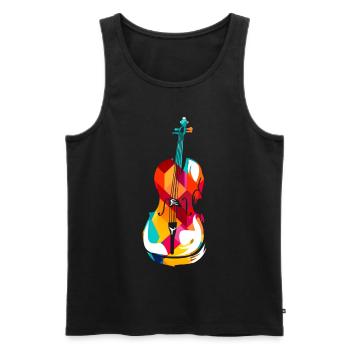 Cello polygon - Men's Premium Organic Tank Top - black - Front - Michal (187cm)