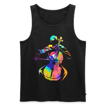 Cadeau de violoncelle - Débardeur bio Premium Homme - noir - Devant - Michal (187cm)