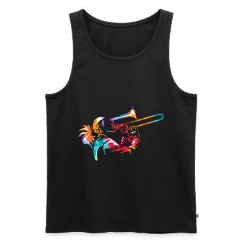 trombone - Men's Premium Organic Tank Top - black - Front - Michal (187cm)