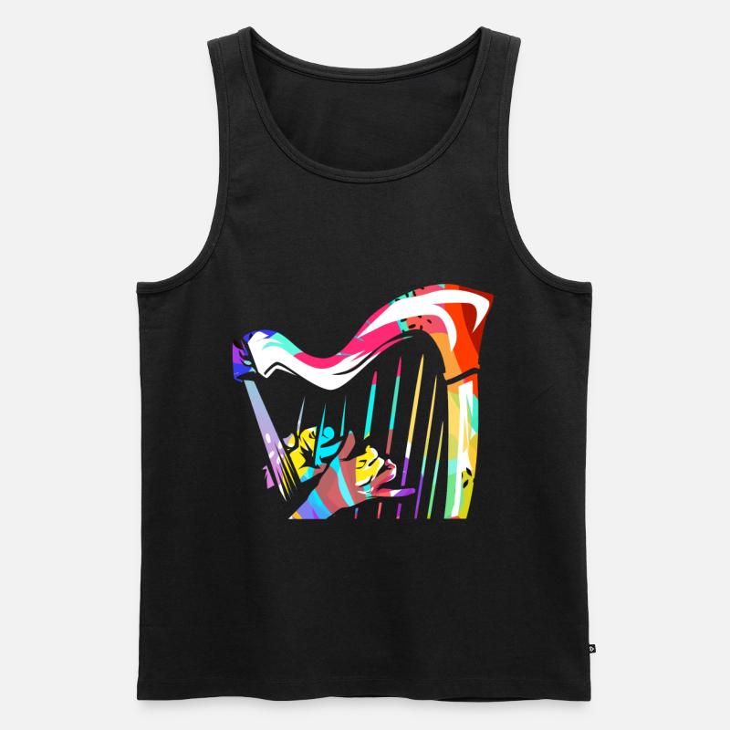 Harfe - Männer Premium Bio Tank Top - Schwarz