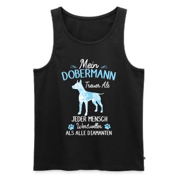 Lustiges Dobermann Hund Spruch Damen Herren - Männer Premium Bio Tank Top - Schwarz - Vorne - AI Model Male 178 light (178cm)