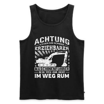 Lustiges Baggerfahrer Bagger Baggerführer baggern - Männer Premium Bio Tank Top - Schwarz - Vorne - Michal (187cm)