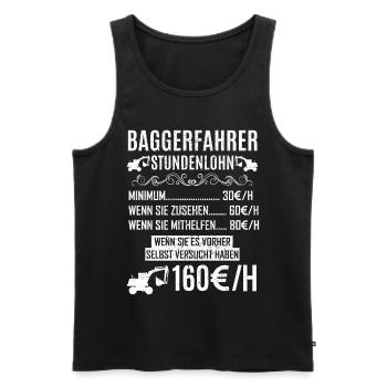 Lustiges Baggerfahrer Bagger Baggerführer baggern - Männer Premium Bio Tank Top - Schwarz - Vorne - Michal (187cm)
