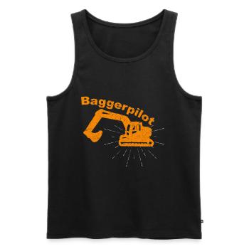 Lustiges Baggerfahrer Bagger Baggerführer baggern - Männer Premium Bio Tank Top - Schwarz - Vorne - Michal (187cm)