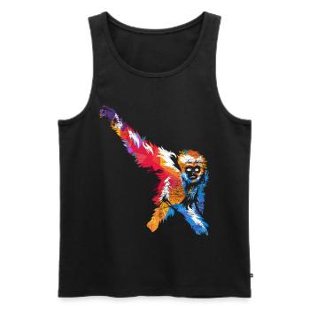 Cadeau Gibbon - Débardeur bio Premium Homme - noir - Devant - Michal (187cm)