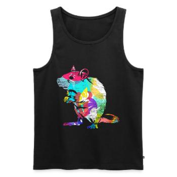 Ratte Geschenk - Männer Premium Bio Tank Top - Schwarz - Vorne - Michal (187cm)