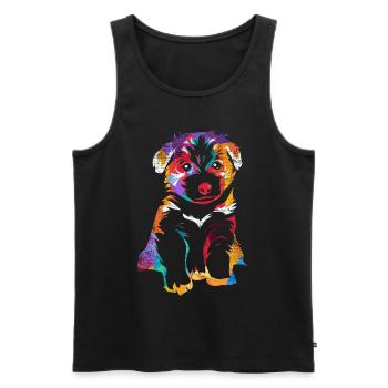 Border collie - Men's Premium Organic Tank Top - black - Front - Michal (187cm)