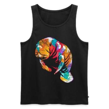 Manatee Dugong - Men's Premium Organic Tank Top - black - Front - AI Model Male 178 light (178cm)