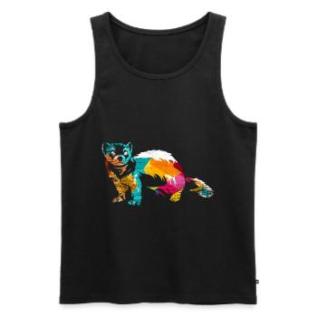 Frettchen - Männer Premium Bio Tank Top - Schwarz - Vorne - AI Model Male 178 light (178cm)